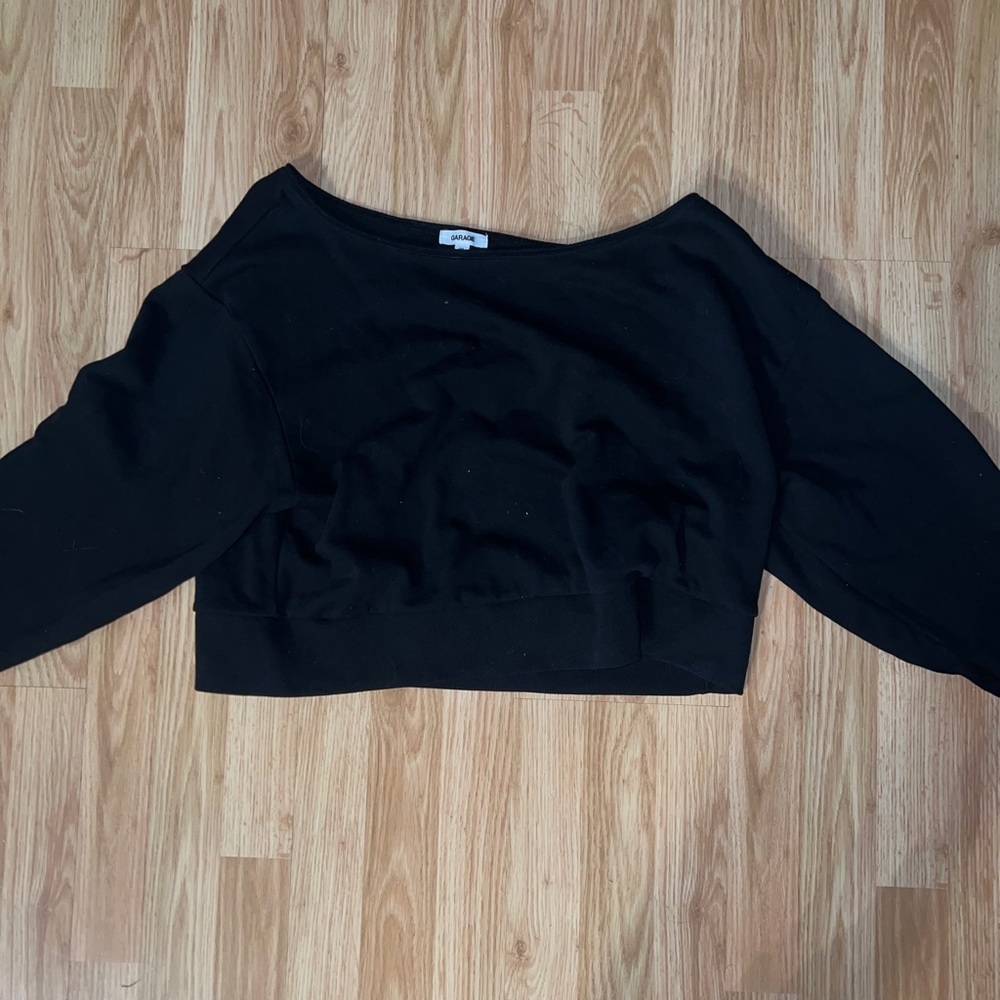 Black Off-The-Shoulder Sweatshirt